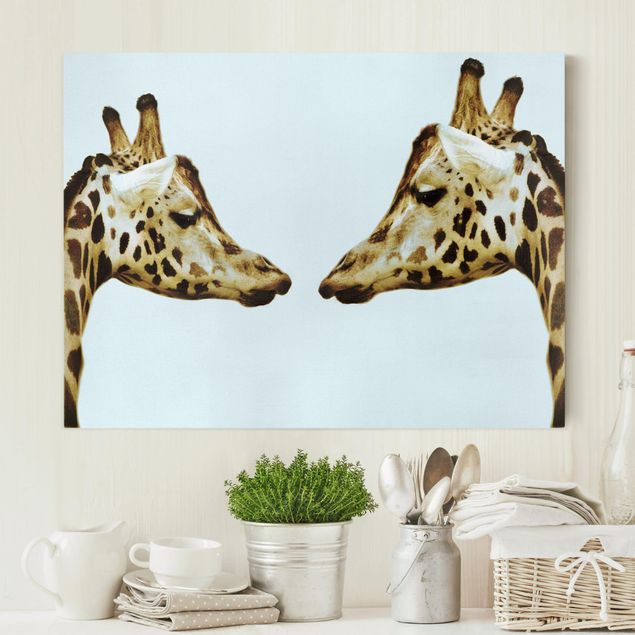 Déco murale cuisine Girafes en amour