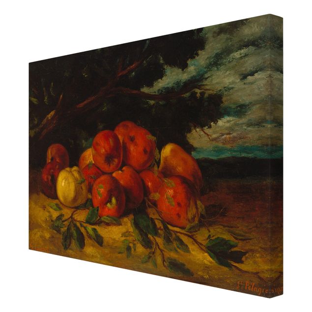 Tableaux Gustave Courbet - Des pommes rouges au pied d'un arbre