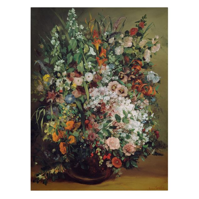Tableaux moderne Gustave Courbet - Bouquet de fleurs dans un vase