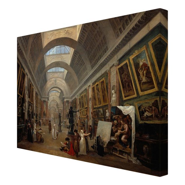 Tableau reproduction Hubert Robert - Le projet d'équipement de la grande galerie du Louvre