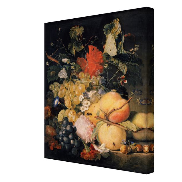 Tableau nature morte Jan van Huysum - Fruits, fleurs et insectes