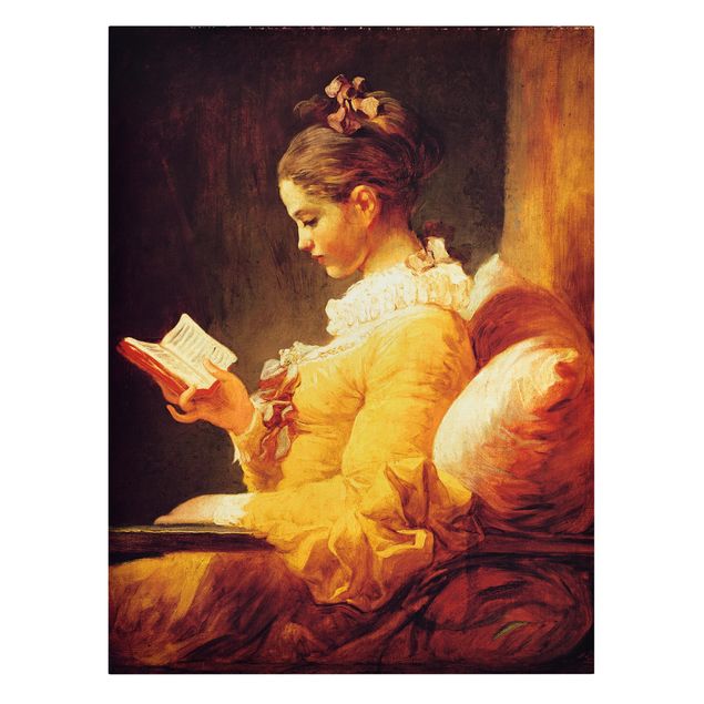 Tableaux portraits Jean Honoré Fragonard - Jeune fille en train de lire