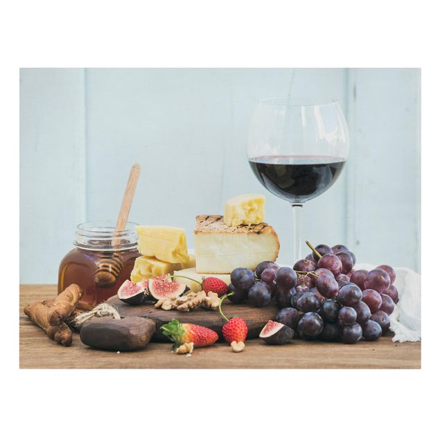 Tableaux sur toile avec légumes et fruit Fromage et vin