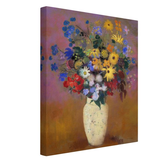 Tableaux fleurs Odilon Redon - Vase blanc avec des fleurs