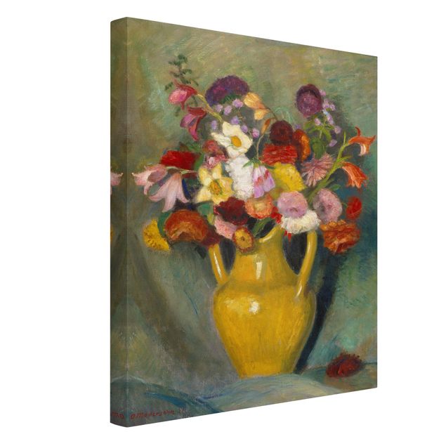 Tableaux moderne Otto Modersohn - Bouquet coloré dans une cruche en argile jaune