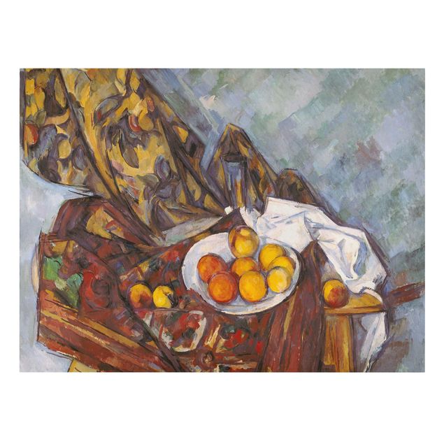 Tableaux moderne Paul Cézanne - Nature morte, rideau de fleurs et fruits