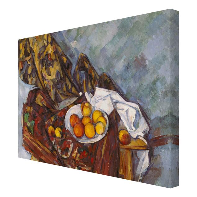 Nature morte tableau Paul Cézanne - Nature morte, rideau de fleurs et fruits