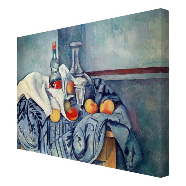 Tableaux modernes Paul Cézanne - Nature morte avec des pêches et des bouteilles