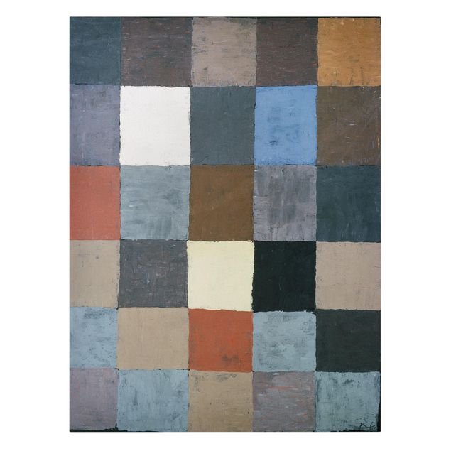 Reproduction tableau sur toile Paul Klee - Tableau des couleurs (sur gris)