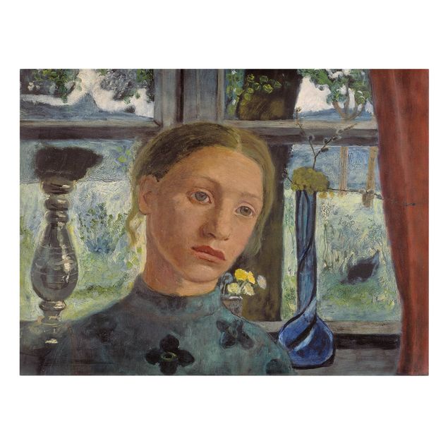 Tableaux moderne Paula Modersohn-Becker - Tête de fille devant une fenêtre