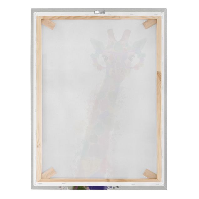 Tableau multicolore Taches arc-en-ciel Trio de Girafe