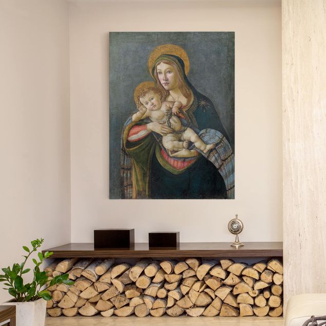 Tableau moderne Sandro Botticelli - La Madone et l'Enfant avec la couronne d'épines et les trois clous