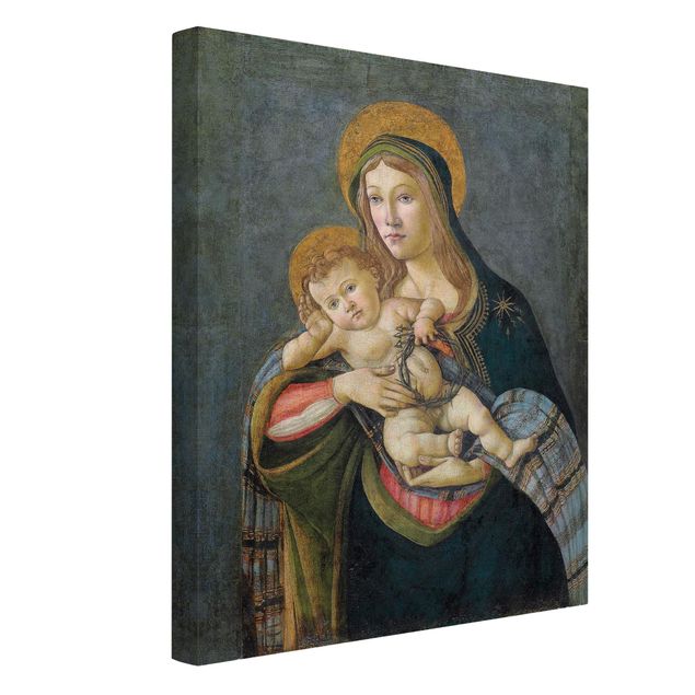 Tableau portrait Sandro Botticelli - La Madone et l'Enfant avec la couronne d'épines et les trois clous
