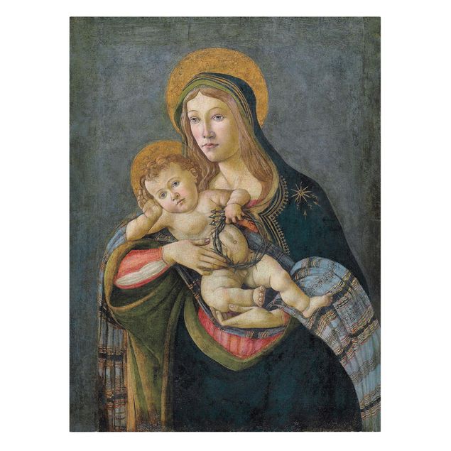 Tableaux reproduction Sandro Botticelli - La Madone et l'Enfant avec la couronne d'épines et les trois clous