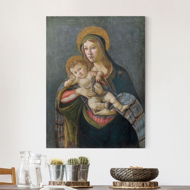 Déco murale cuisine Sandro Botticelli - La Madone et l'Enfant avec la couronne d'épines et les trois clous