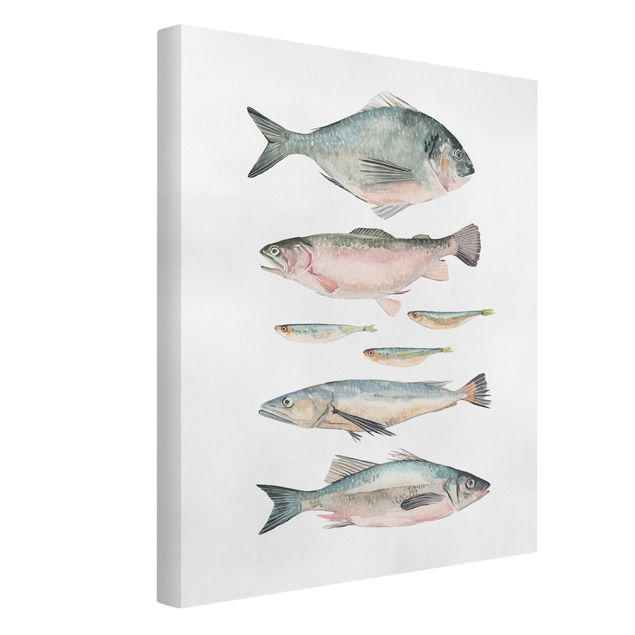 Tableaux modernes Sept poissons à l'aquarelle II