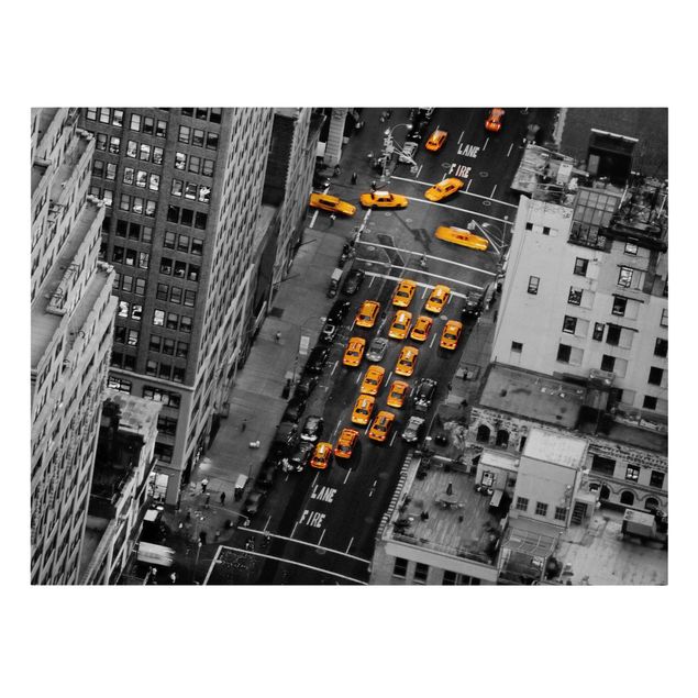 Tableaux sur toile en noir et blanc Lumières de taxi à Manhattan