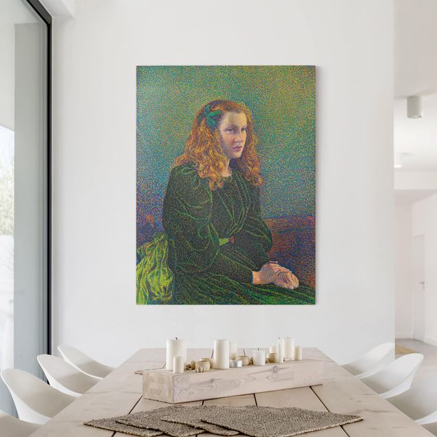 Tableau montagnes Theo van Rysselberghe - Jeune femme en robe verte