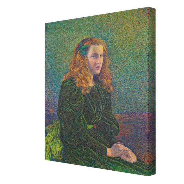 Tableau portrait Theo van Rysselberghe - Jeune femme en robe verte