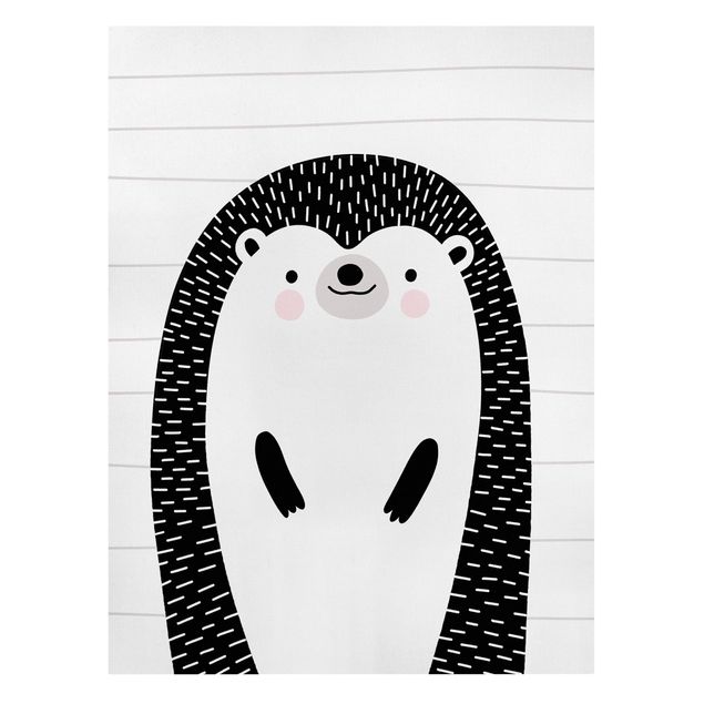 Tableaux noir et blanc Zoo à motifs - Hérisson