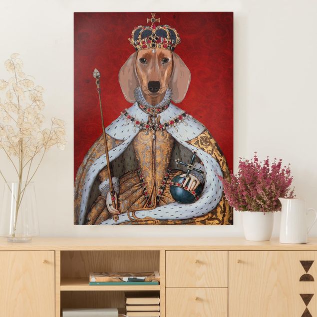 Tableau chien Portrait d'animal - Reine Teckel