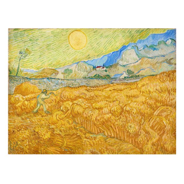 Tableaux pointillisme Vincent Van Gogh - La moisson, le champ de blé