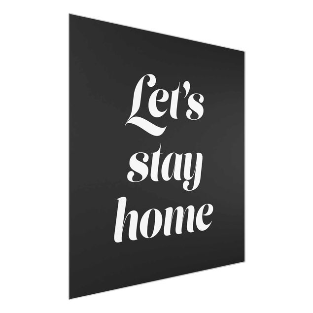 Tableaux famille Let's stay home Typographie
