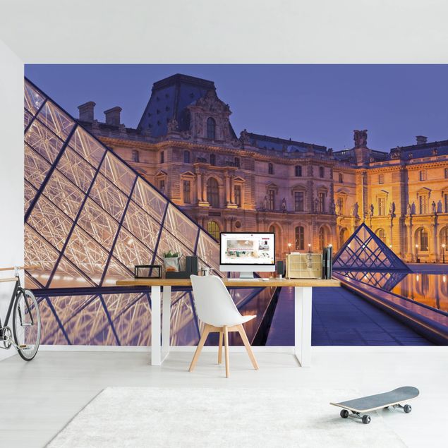 Papiers peints modernes Louvre Paris At Night