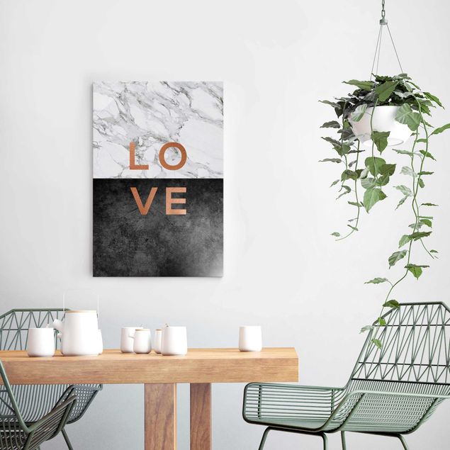 Tableaux modernes Love Copper And Marble