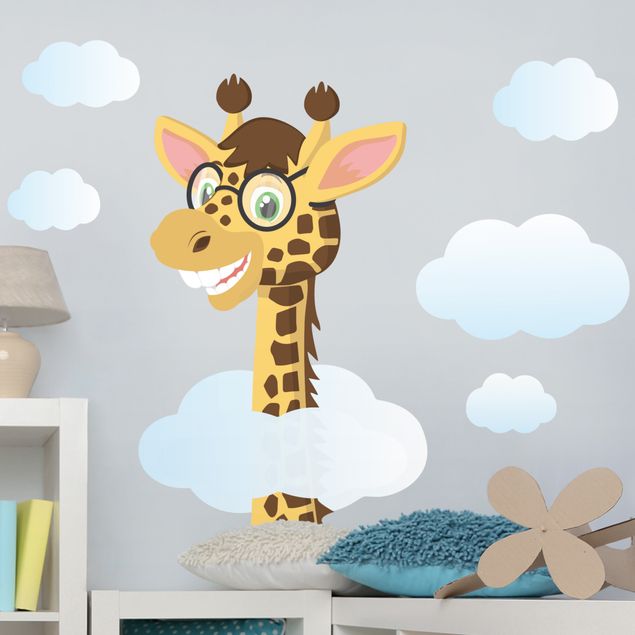 Sticker mural girafe Girafe amusante