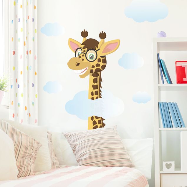 Sticker mur animaux Girafe amusante