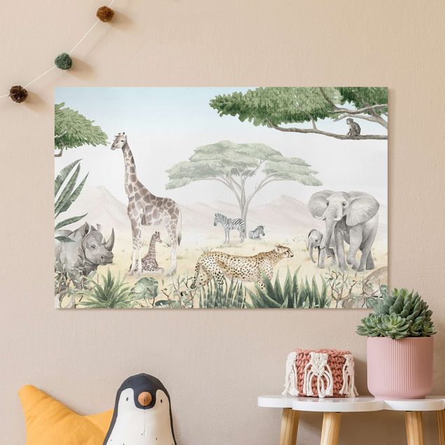 Tableau paysages Monde animal majestueux dans la savane