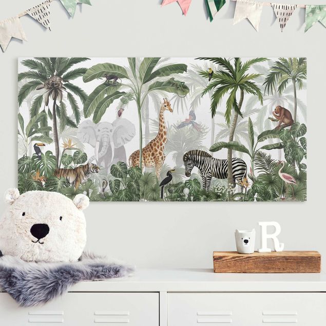 Décoration chambre bébé Majestueux monde animal de la jungle