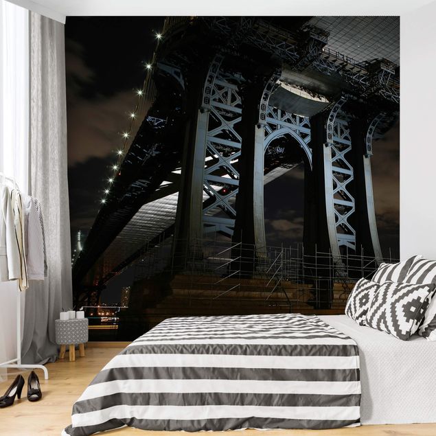 Papiers peints New York Pont de Manhattan la nuit