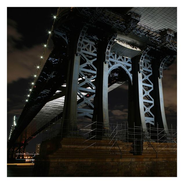 Papier peint panoramique Pont de Manhattan la nuit
