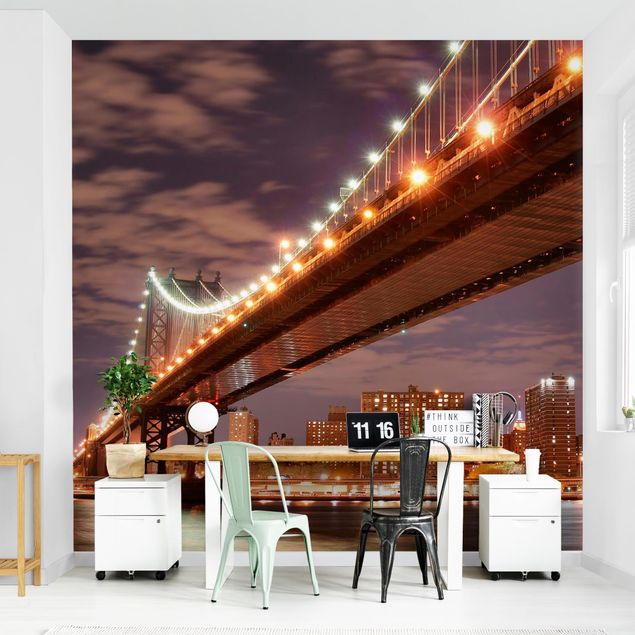 Papier peint panoramique ville Pont de Manhattan