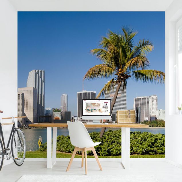 Papier peint panoramique ville Miami Beach Skyline