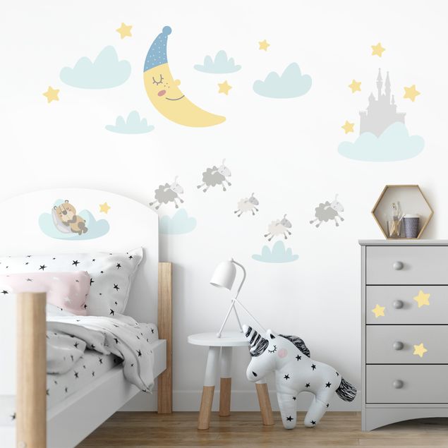 Sticker mural - moon and stars