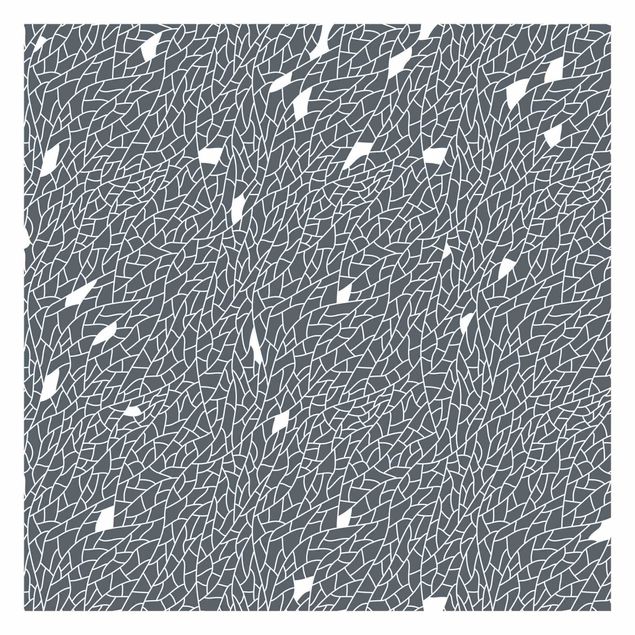 Papier peint - Mosaic Lines Pattern Gray Blue