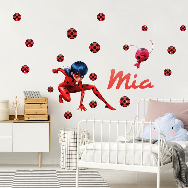 Décoration chambre bébé Miraculous Ladybug Customised Name