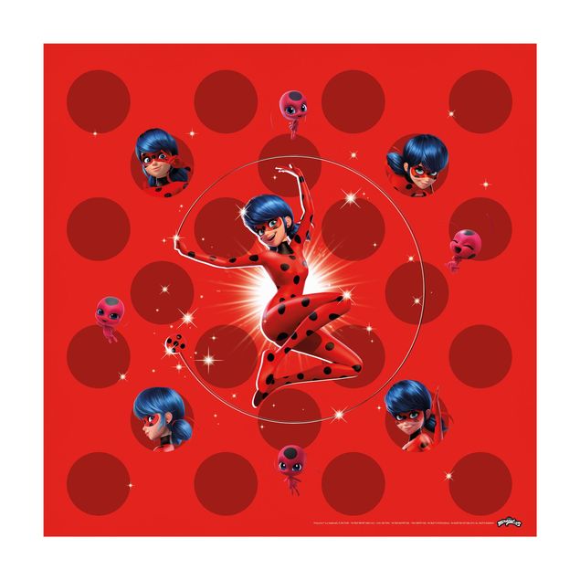 tapis grande taille Miraculous Ladybug On Red Dots