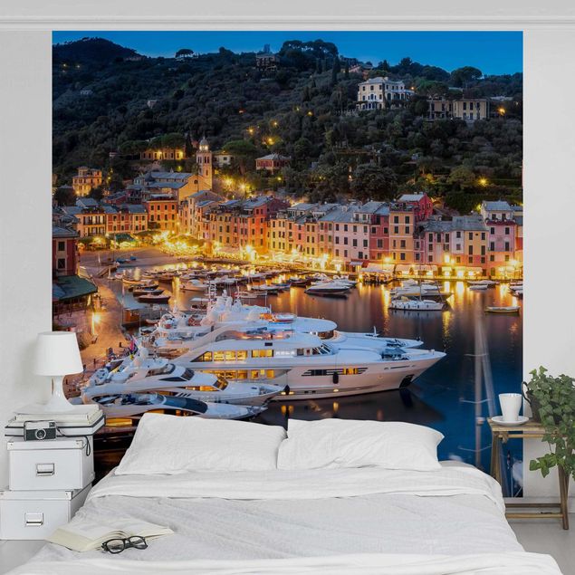 Papiers peints modernes Nuit dans le port de Portofino