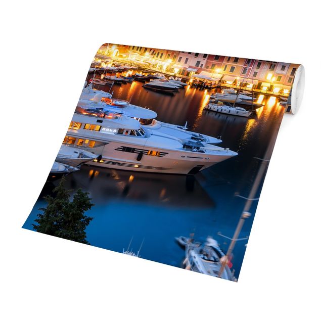 tapisserie panoramique Nuit dans le port de Portofino