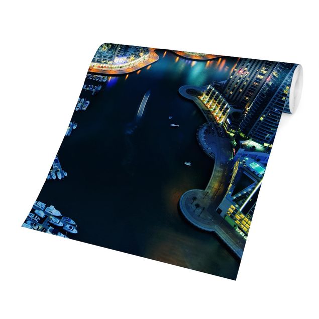 Papier peint panoramique Marina de Dubaï la nuit