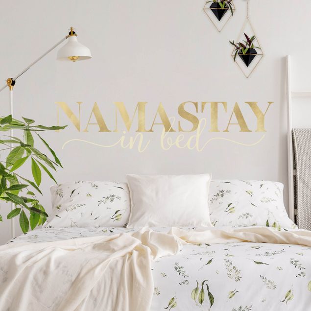 Sticker mural - Namastay in bed Gold