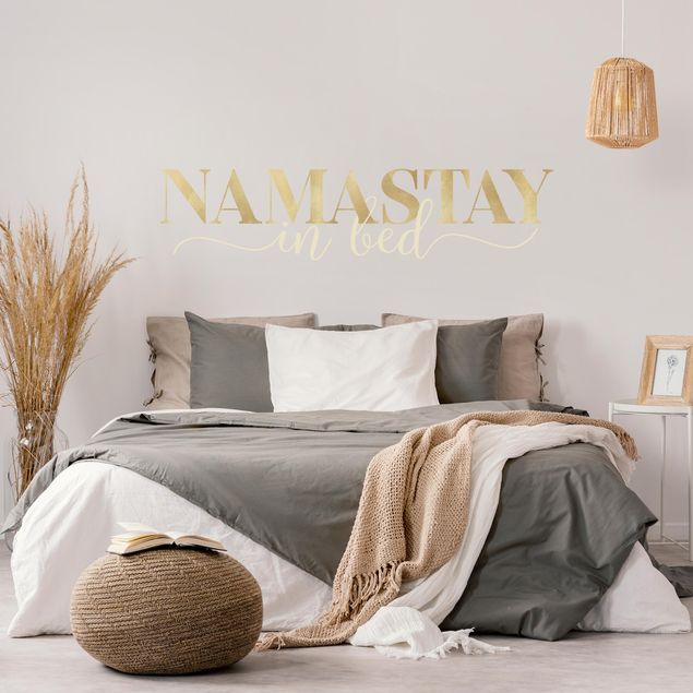 Sticker mural - Namastay in bed Gold