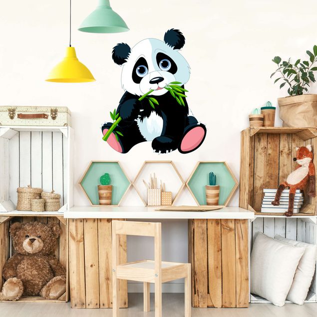 Sticker mural animaux Panda qui grignote