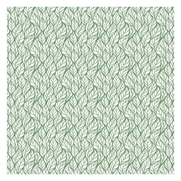 tapisserie panoramique Motif naturel grandes feuilles sur vert