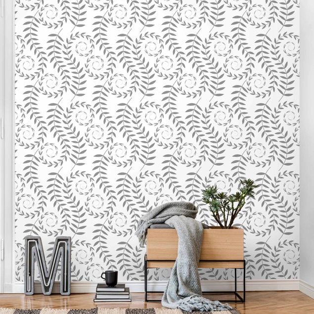 Décorations cuisine Natural Pattern Swirling Plants In Grey