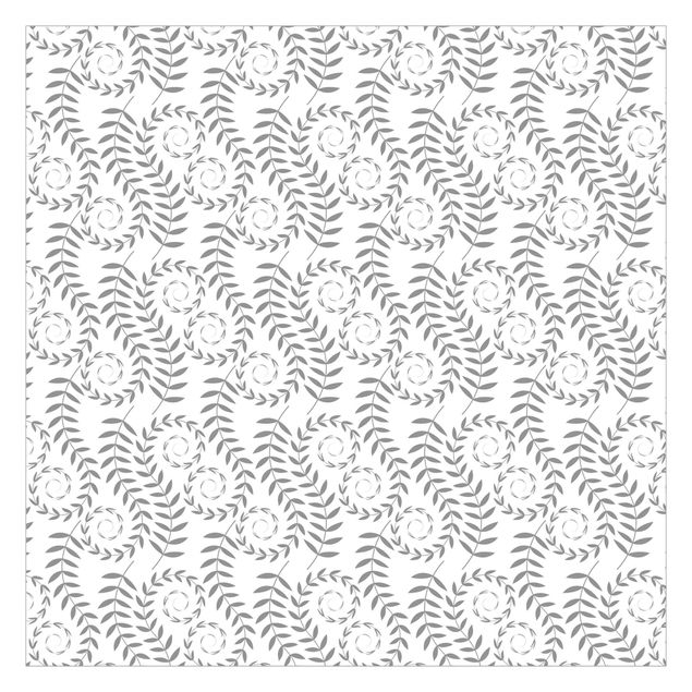Papier peint - Natural Pattern Swirling Plants In Grey